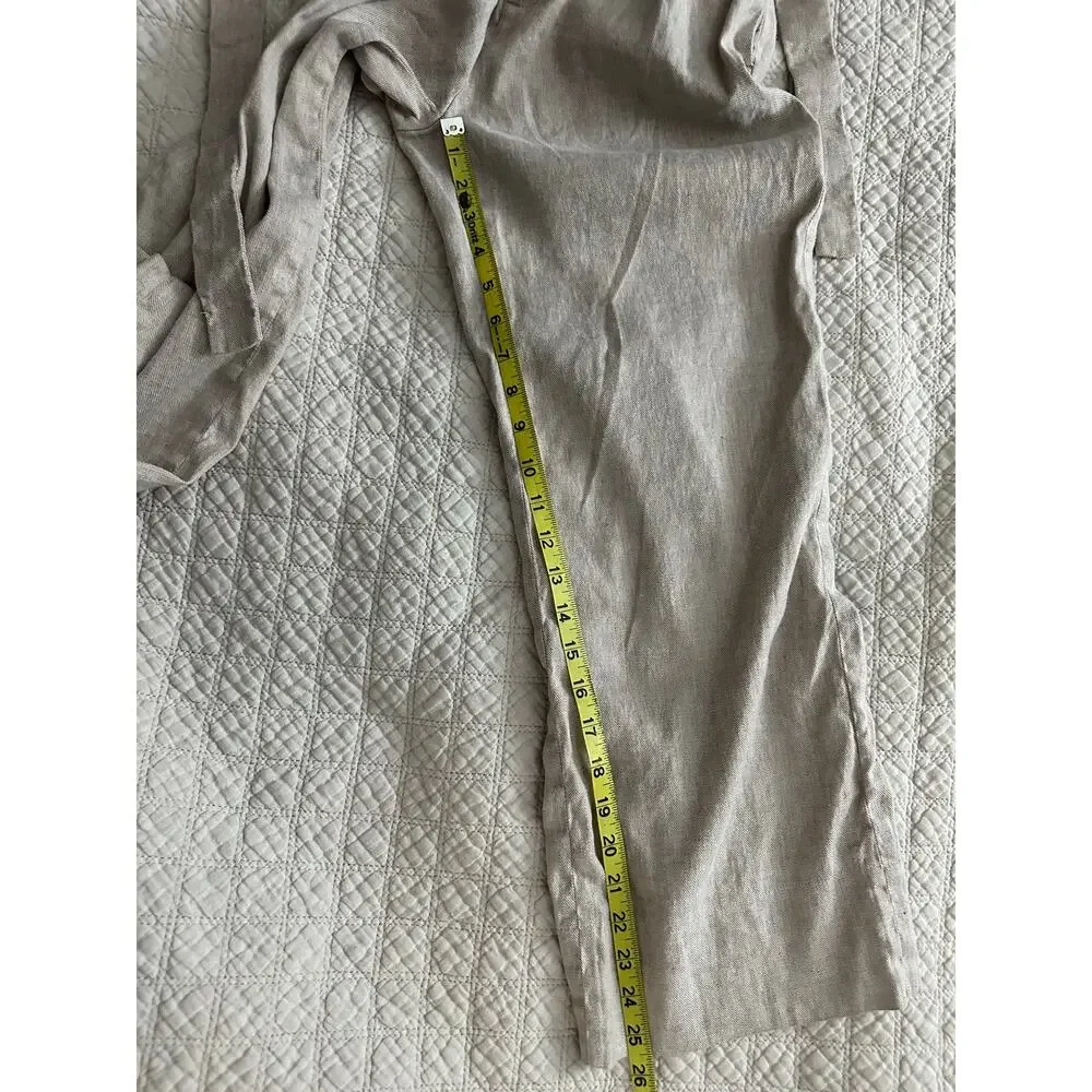 Banana Republic Linen Blend Cream Color Belted Pants Womens Size Small